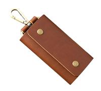 Key Case - Coin Purse With Keychain | Men's PU Leather Wallet With Key Ring | Compact Leather Key Wallets | Coin Purse Organizer With Key Ring For Home, School, Dark brown, Consulte la descripción