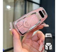 Key Case Compatible with AUDI A4,A5 Sportback,A5 Coupe,A5 Cabriolet,Q5,S4,S5,SQ5,RS4,RS5.With a delicate look and elegant texture, providing protection and a stylish touch for your car key (pink)
