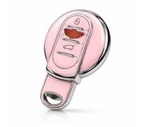 Key Case Compatible with BMW MINI COOPER & COUNTRYMAN.With a delicate look and elegant texture, providing protection and a stylish touch for your car key (pink)