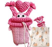 Key Chain Bag, Lovely Pure Crochet Key Bag, Car Key Chain Keychain Fits All Car Keys, Keychain Ornaments, C, Consulte la descripción, See description