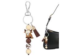 Key Chain Bracelet with Pendant - Decorative Silicone Tassels with Beads and Pendant | Funny Animal Keyring - For Mobile Phone, Wallet, Backpack, Tote Bag and Vali