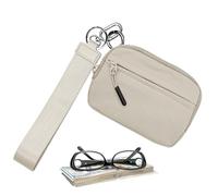 Key Chain Crash Wallet - Women Keychain Wallet, Key Chain Wallet | Stylish Waterproof Nylon Credit Card Wallet, Compact Zipper Case with Ci, beige, riferimento alla descrizione, Please refer to