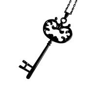 Key Chain for Women and Men, 925 Sterling Silver Vintage Chain, Chains Women, Lock Necklace, Skeleton Heart