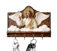 Key Chain Pendant - Size 30x23cm, Holy Spiritual Wall Rack, Christian Theme Peg Shelf | Living Room Dining Area Garage Patio Balcony Hallway Closet Wardrobe Worship Center Parochial School Pasto