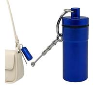 Key Chain Pill Container | Aluminum Portable Airtight Case | Keychain Pocket Pill Holder Box | for Adults Men Women Jewelry Fish Oil Ear Plug Daily Travel Hiking Camping