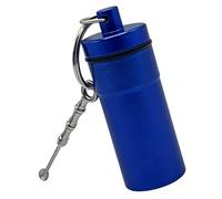 Key Chain Pill Container - Small Aluminum Organizer,Keychain Travel Pill Case for Purse,for Adults Fish Oil Supplements Jewelry Travel Work Hiking Camping