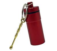 Key Chain Pill Container,with Metal Spoon Airtight Organizer,Keychain Pocket Pill Holder Box - for Adults Fish Oil Supplements Jewelry Travel Work Hiking Camping Travel