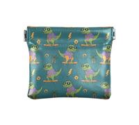 Key Chain Pouch, Poppy Flowers Red Orange Small Change Pouch Portable Change Purse, Small Makeup Bag for Women, Skater Dinosaur Teal, One Size, Skater Dinosaur Teal