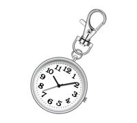 Key Chain Style Clip Watch Can Be Attached to Backpack or Purse Comes with a Buckle Elegant Hanging Design Gift for Travel, Work, School, Holiday, Fame, silver, riferimento alla descrizione