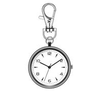 Key Chain Watch - Round Clip Timepiece, Portable Mini Clock, Unisex Pocket Accessory | Silent Accurate Movement Design, Compact Lightweight Travel Product Ideal for Backpack School Office Outdoor