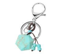 Key Chains for Women, 7 Chakra Crystal Hexagonal Keyring Hexagonal Diamond Crystals Keyring Natural Gemstone Car Key Chain Handmade Charms for Bag Reiki Gift for Women Men Girls