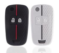 Key Cover Accessories Compatible with Vauxhall Corsa, Insignia, Astra, TPU Silicone Key Cover (White+Black)