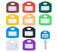 Key Covers with Labels 10 Pcs Set Key Caps Easy Identification Key Caps, Set Fun and Functional Key Cover Caps Make Your Keys Stand Out Never Lose Your Keys Again, Perfect for Home Office and Garage