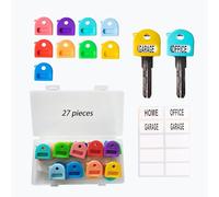 Key Covers with Labels 27 Piece Set Key Caps Easy Key Identification Key Covers Caps for Organizing and Identifying Keys Durable and Stylish Key Identification Tags for Home Office Use