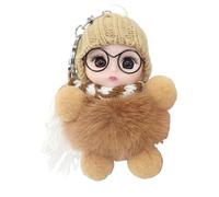 Key Doll Earrings for Girls Cute Plush Key Trailer with Figure and Trailer | Decoration for School Bags, Backpack, Ornament with Large Gift Eyes and Birthday Index, khaki, Consulte la descripción