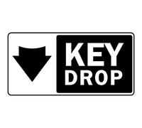 Key drop down arrow delivery sign - 1mm flexible Plastic sign (200mm x 100mm)