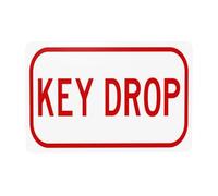 Key Drop Metal Warning Sign with Easy Install for Indoor Outdoor Security, Business Office Home Garden Street Decor 30 x 20 cm