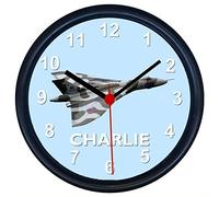 Key Expressions Personalised AVRO VULCAN Bomber Aircraft Wall Clock | Wall Clock Diameter 23cm (9 inches),Quiet Quartz Movement,Requires 1 x Size AA Battery (starter battery included)