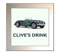 Key Expressions Personalised Classic Car Glass Drinks Coaster for MORGAN PLUS 8 Enthusiasts