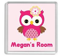 Key Expressions Personalised PINK OWL Girls Bedroom Door Plaque/Door Sign