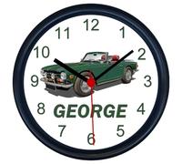 Key Expressions PERSONALISED Triumph TR6 Roadster/Convertible Classic Car Wall Clock
