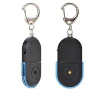 Key Finder, 2PCS Mini Anti Lost Key Locator Whistle Sound LED Light with Battery (Blue)