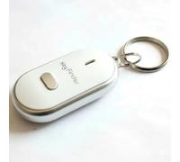 Key Finder Locator with Sound & LED Flashlight, Whistle Voice-Activated Anti-Lost Keychain Locator for Lost Keys, Wallet, Phone, Pet Collar, Smart Beeping Item Finder Gift (White)