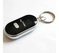 Key Finder Locator with Sound & LED Flashlight, Whistle Voice-Activated Anti-Lost Keychain Locator for Lost Keys, Wallet, Phone, Pet Collar, Smart Beeping Item Finder Gift (Black)