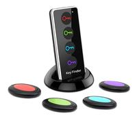 Key Finder Wireless Bluetooth Tracker - Locator Tags Key RF Locator Item Anti-Lost Tag Alarm Reminder, 1 RF Transmitter 4 Receivers, Remote Control for Finding Pet, Wallet and Keys
