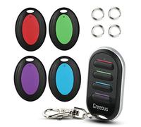 Key finder,Wireless item locator,GREEOUS item finder with 1 Remote control,4 Receivers tracker for Remote,Pet,Key,Wallet,Phone,Luggage, 98ft working range
