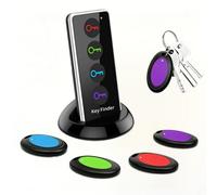 Key Finder Wireless RF Locator with 80dB+ Loud Beep & LED Light, 131ft Range, No App Needed, 1 RF Transmitter & 4 Receivers, Item Tracker for Keys, TV Remote, Wallet, Pet, and Glasses