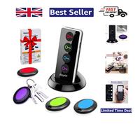 Reyke Key Finder, 80dB+ RF Item Locator Tags with 131ft. Working Range, Wireless Remote Finder Locator for Finding Wallet, Phone, Glasses, Pet Tracker, 1 RF Transmitter & 4 Receivers