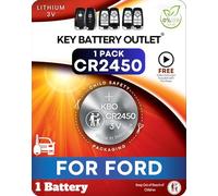 Key Fob Battery for Ford & Lincoln (1-Pack) CR2450 - Explorer, Expedition, Fusion, Edge, Bronco, Ranger, Mustang - Remote Key Battery Replacement Kit