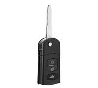 Key Fob Case for 2 3 5 6 RX8 MX5 - 3 Button Remote Folding Flip Key Fob Cover with Uncut