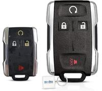 Key Fob Cover Case Replacement for 2014 2015 2016 2017 2018 2019 Chevy Silverado Tahoe Sierra Yukon Remote Shell, 4-Button M3N-32337100, No Programming Required Protect key