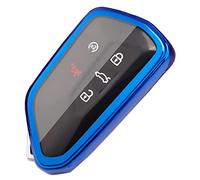 Key Fob Cover Fit for Volkswagen VW MK8 Golf/GTI Skoda Octavia Soft TPU Remote Holder Skin Protector Jacket Keyless Entry Sleeve Accessories (Blue)