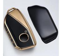 Key Fob Cover Sleek TPU Key Case Fits For IX I5 M60 X5 X7 X6 IX I7 2025 2026 Car Key Shell Protection Key Holder(Black gold)