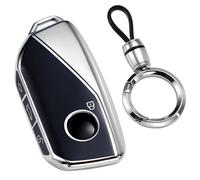 Key Fob Cover Sleek TPU Key Case Fits For IX I5 M60 X5 X7 X6 IX I7 2025 2026 Car Key Shell Protection Key Holder(Black silver set)