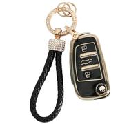 Key Fob Covers Keychain Compatible with Audi A1 S1 A3 S3 A3 Quattro A4 Quattro A5 A6 Quattro A8 Q2 Q3 Q5 Q7 R8 S3 S4 S5 S6 S8 TT RS 4 6 with Remote Control Key Shells Case Fob Holder 3 Buttons