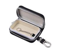 Key Fob Faraday Bag - Signal Blocking Leather Pouch, Anti Theft Car Key Case, Zipper Protector Wallet, Anti Hacking Security Cage Accessories | for Remote Entry Vehicle Universal Fit