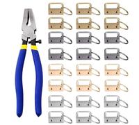 Key Fob Hardware Keychain Hardware Set Includes 1" 4 Color Keychain Hardware with Key Rings 24 pcs and Key Fob Glass Running Pliers