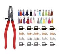 Key Fob Hardware with 1Pcs Key Fob Pliers,Complete Key Fob Hardware Kit 24 Color Tassels and Tail Clips for Keychain Making Convenient Craft Supplies for Beginners and Gift Makers