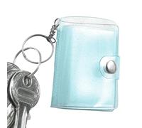 Key Fob - Mini Picture Folder with 24 Compartments, Small Portable Clear Case, Transparent DIY Album | Paperback Handmade Memorial Keyring for Children, Purse, Backs, Blue, Siehe Beschreibung, See