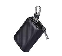Key Fob Protector - Blocking PU Leather Pouch | AntiTheft Car Keys Case Signal Shielding Bag | Anti-Hacking Small Zipper Holder for Vehicle Security Travel Safety