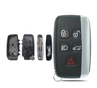 Key Fob Shell Case Replacement Fits for Land Rover LR4 Range Rover Sport LR2 Evoque Jaguar XJ XF XK F Type F PACE XE 2012 2013 2014 2015 2016 2017 Keyless Entry Remote Control 5 Button Pad Cover