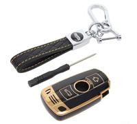 Key Fob Shell for BMW 1 3 5 Series E90 E92 E93 X6 Z4, Enhanced For TPU Protection Design (Black)