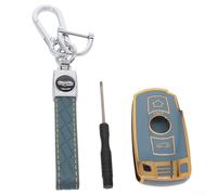 Key Fob Shell for BMW 1 3 5 Series E90 E92 E93 X6 Z4, Enhanced For TPU Protection Design (Gray)