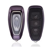 Key-Fob Shell Key-Case For Ford - Compatible With Ford 3-Buttons Smart Remote Key ,For Fiesta4 Kuga2 Focus3 Mondeo4 C-Max2 MK3 Escape Fusion Ecosport,Premium Soft TPU For Car Key protection (BLACK)
