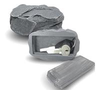 Key Hiders Outside, Outdoor Secret Safe Box for Keys Safe Storage Decorative Spare Key Hider Hide A Key Fake Stone Rock Yard House Accessories for Outside Yard Light Blue