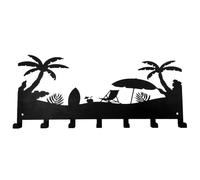 Key Holder for the Wall - with 7 Self-Adhesive Metal Hooks - Decorative Entrance Key Holder Frame, for Towel Bag Hat Entrance Area Hallway Living Room Bedroom Bathroom Farmhouse